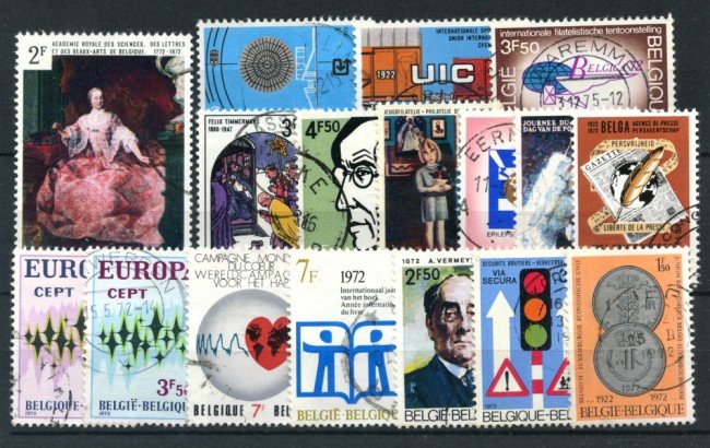 1972 - BELGIO - LOTTO/24462 - 17 FRANCOBOLLI COMMEMORATIVI - USATI