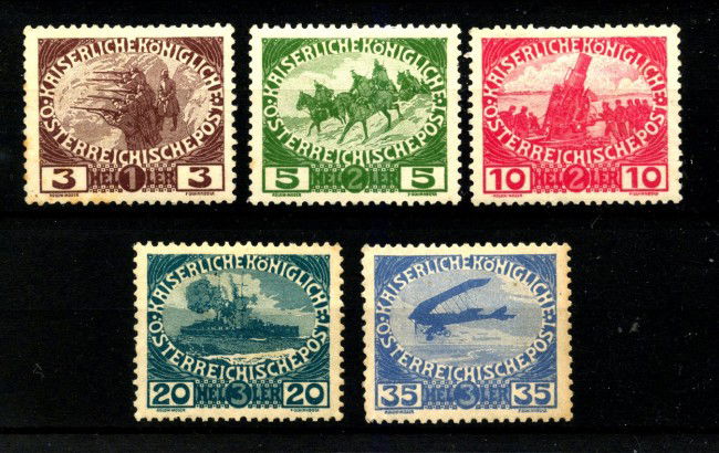 1915 - AUSTRIA - LOTTO/42883 - PRO ORFANI DI GUERRA 5v. - LINGUELLATI