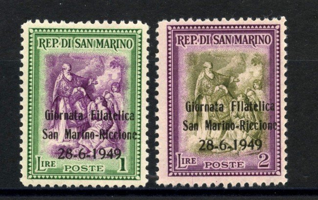 1949 - SAN MARINO - GIORNATA FILATELICA  2v. NUOVI  - LOTTO/36693