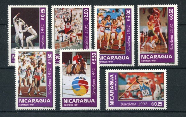 1992 - NICARAGUA - LOTTO/19924 - OLIMPIADI DI BARCELLONA 7v. - NUOVI