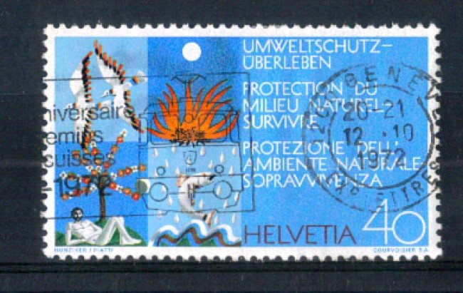 1972 - LOTTO/SVI908U - SVIZZERA - 40c. PROTEZIONE AMBIENTE - USATO