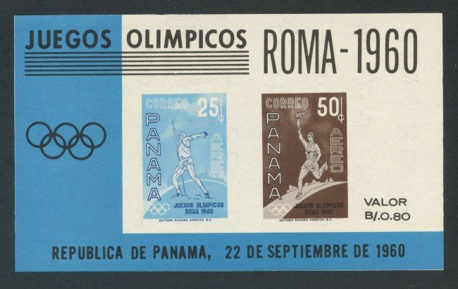 1960 - PANAMA - OLIMPIADI DI ROMA - FPGLIETTO NUOVO - LOTTO/29356