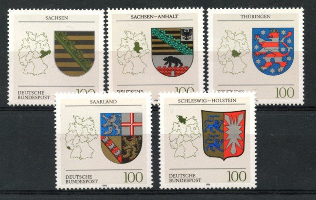 1994 - LOTTO/19080 - GERMANIA - STEMMI DELLE PROVINCE 5v. - NUOVI