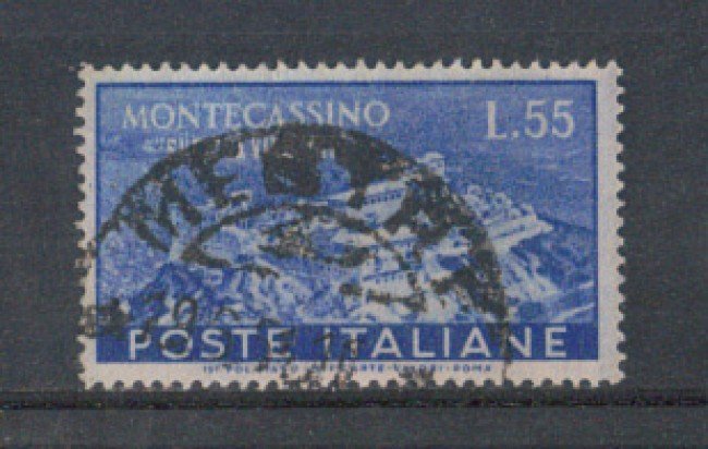 1951 - LOTTO/6146UB - REPUBBLICA - 55 LIRE ABBAZIA MONTECASSINO