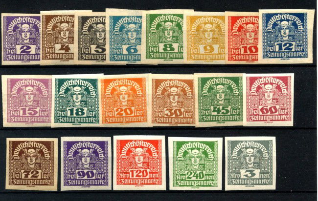 1920/21 - AUSTRIA - LOTTO/43641 - TESTA DI MERCURIO 19v. - NUOVI