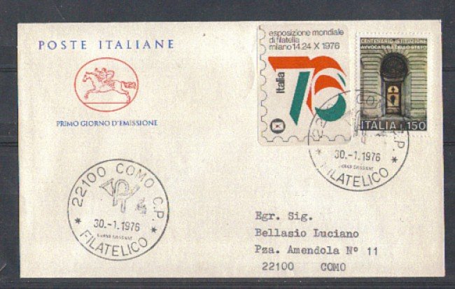 1976 - LOTTO/6640ZC - REPUBBLICA - AVVOCATURA DI STATO - FDC