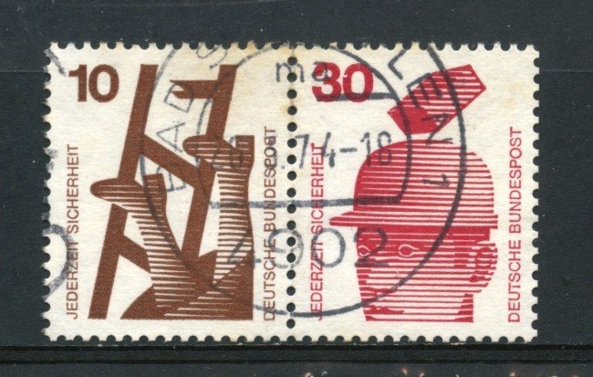 1972 - GERMANIA - PREVENZIONE INFORTUNI 2v. - USATI -  COPPIA DA LIBRETTO - LOTTO/31055L