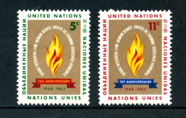 1963 - LOTTO/21357 - ONU U.S.A - DIRITTI DELL'UOMO 2v. - NUOVI