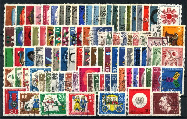 1964/1966 - GERMANIA FEDERALE - LOTTO/43190 - COLLEZIONE DI 95 FRANCOBOLLI USATI DIFFERENTI