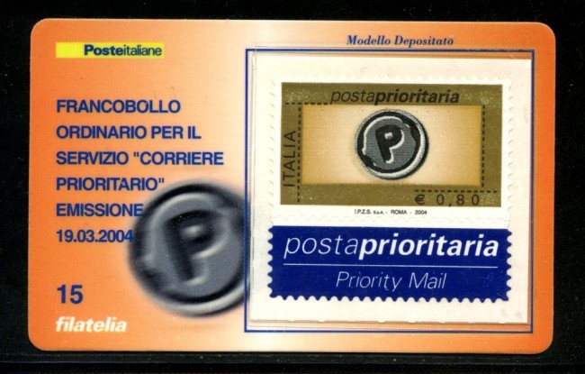 2004 - LOTTO/20946 - REPUBBLICA - 80c. POSTA PRIORITARIA - TESSERA FILAT.