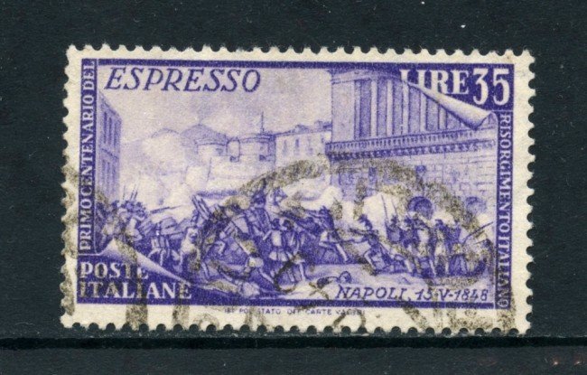 1948 - ITALIA REPUBBLICA - 35 LIRE RISORGIMENTO ESPRESSO - USATO - LOTTO/25241