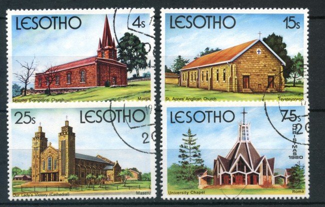 1980 - LESOTHO - NATALE CHIESE 4v. - USATI - LOTTO/29993