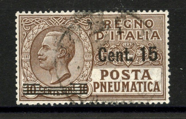 1924/25 - REGNO - LOTTO/40452 - 15 su 10 CENTESIMI POSTA PNEUMATICA - USATO