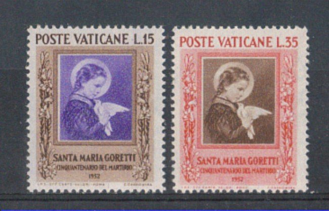 1953 - LOTTO/5834N - VATICANO - S.MARIA GORETTI 2v. NUOVI