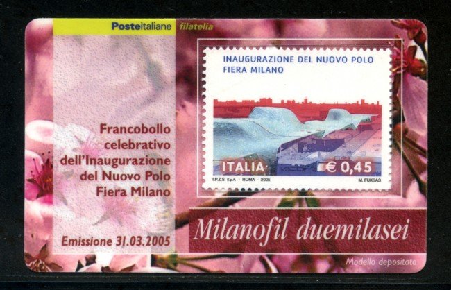 2005 - LOTTO/20960 - REPUBBLICA - 45c. FIERA DI MILANO - TESSERA FILAT.