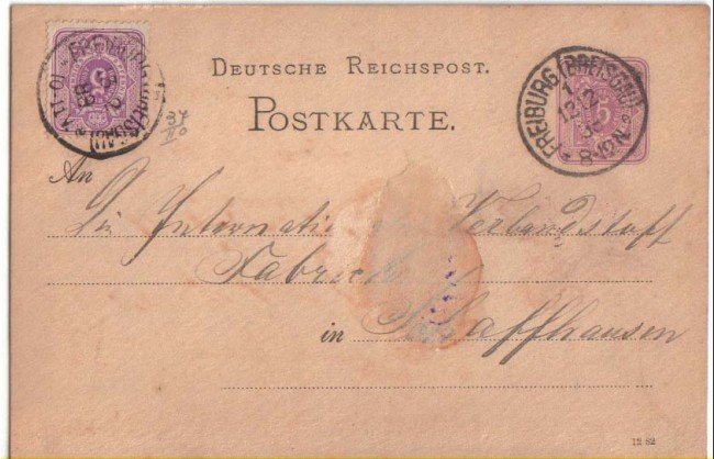 1883 - LBF/2345 -  GERMANIA REICH - CARTOLINA POSTALE VIAGGIATA