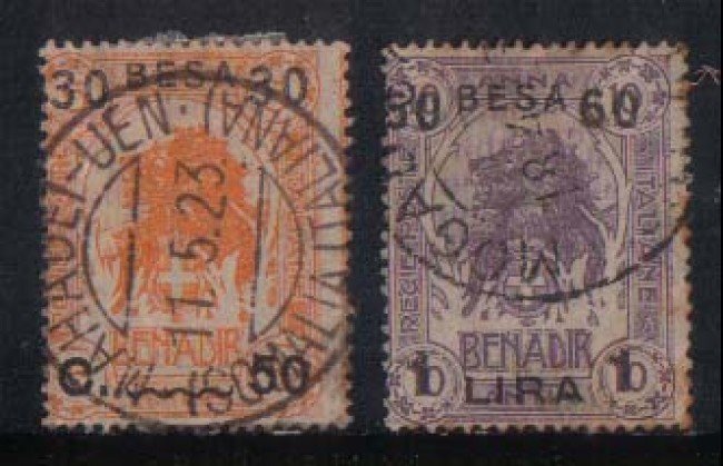 SOMALIA - 1922 - LOTTO/714 - SOPRASTAMPATI 2v. USATI