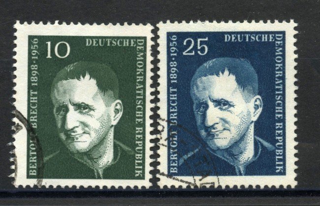 1957 - GERMANIA DDR - BERTOLT BRECHT 2v. - USATI - LOTTO/36144U