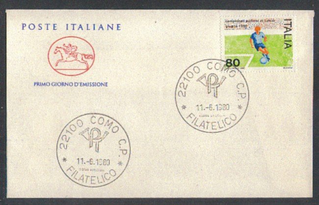 1980 - LOTTO/6721ZC- REPUBBLICA - EUROPEI DI CALCIO - FDC