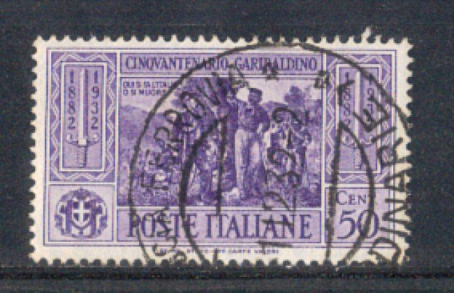 1932 - LOTTO/REG319U - REGNO - 50c. G.GARIBALDI - USATO