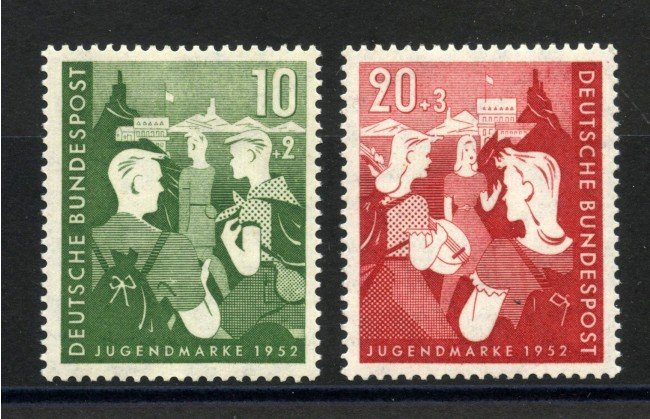 1952 - GERMANIA FEDERALE - LOTTO/39339 - PRO GIOVENTU' 2v. - LINGUELLATI