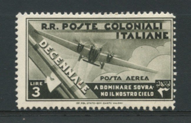1933 - LOTTO/12613 - COLONIE EMISSIONI GEN. -  P/A  3 LIRE MARCIA SU ROMA - LING.
