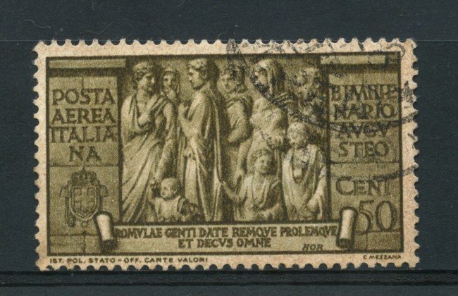 1937 - LOTTO/14841 - REGNO - POSTA AEREA 50c. BIMILLENARIO AUGUSTO - USATO