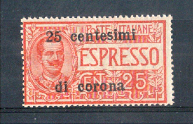 1919 - LOTTO/TTE1N - TRENTO e TRIESTE -  25 SU 25 CENT. ESPRESSO NUOVO