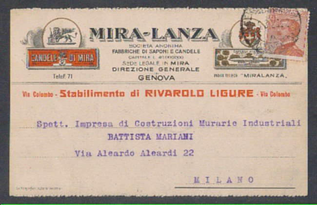 RIVAROLO LIGURE -1905 - LBF/1527 - MIRA LANZA