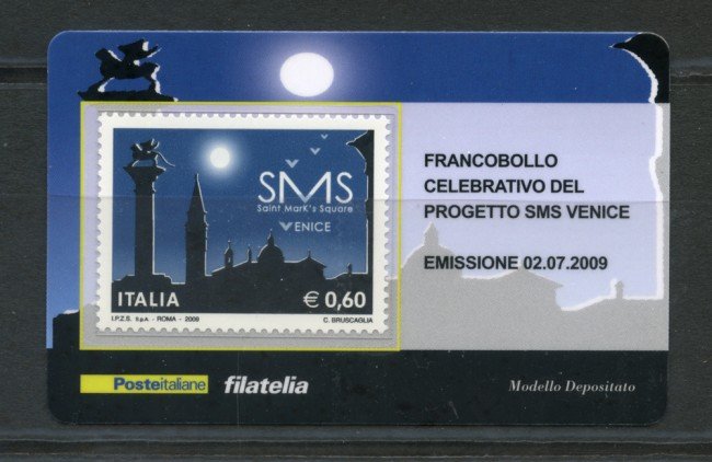 2009 - LOTTO/22730 - REPUBBLICA - SMS VENICE - TESSERA FILATELICA