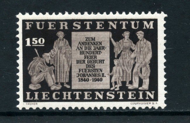 1940  LIECHTENSTEIN - 1,50 Fr. CENTENARIO NASCITA PRINCIPE GIOVANNI - NUOVO - LOTTO/25015