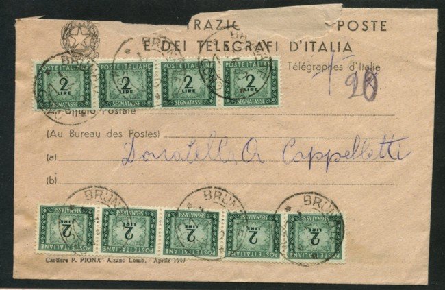 1950/54 - LOTTO/18711 - REPUBBLICA - BUSTA  CON SEGNATASSE DA 2 LIRE