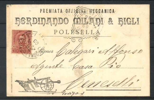 1900 - REGNO - LOTTO/40874 - CARTOLINA COMMERCIALE DA POLESELLA A CENESELLI
