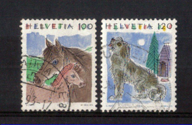 1993 - LOTTO/SVI1420CPU - SVIZZERA - ANIMALI 2v. - USATI