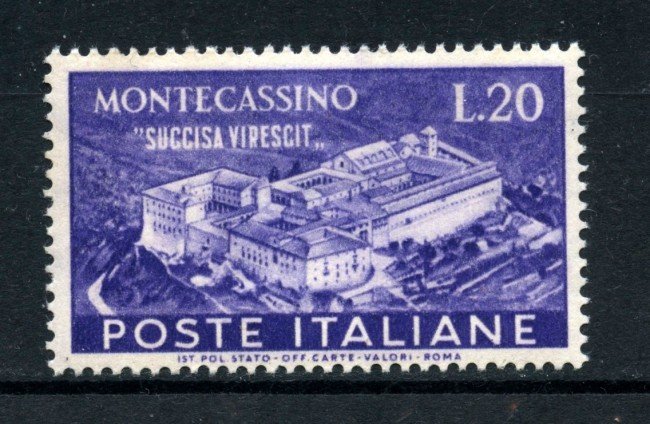 1951 - REPUBBLICA - 20 LIRE ABBAZIA DI MONTECASSINO - NUOVO - LOTTO/30320
