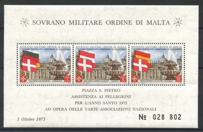 1975 - SOVRANO MILITARE DI MALTA - ANNO SANTO FOGLIETTO NUOVO - LOTTO/32255
