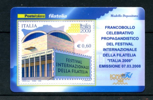2008 - LOTTO/22704 - REPUBBLICA - FESTIVAL FILATELIA - TESSERA FILATELICA