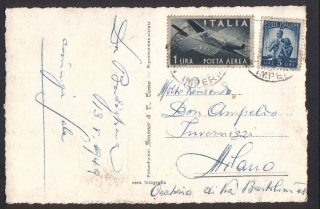 1949 - REPUBBLICA - LBF/751 BORDIGHERA  CARTOLINA ILLUSTRATA