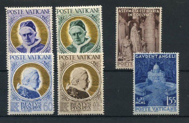 1951 - VATICANO - LOTTO/43094 - DOGMA ASSUNZIONE E BEATIFICAZIONE PIO X° - T/L