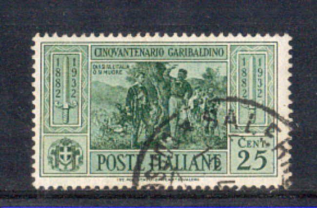 1932 - LOTTO/REG317U - REGNO - 25c. G.GARIBALDI - USATO