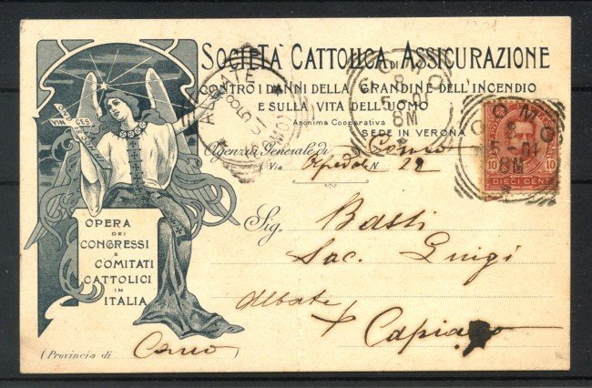 1901 - REGNO - LOTTO/40875 - CARTOLINA COMMERCIALE DA  COMO PER CAPIAGO (CO)