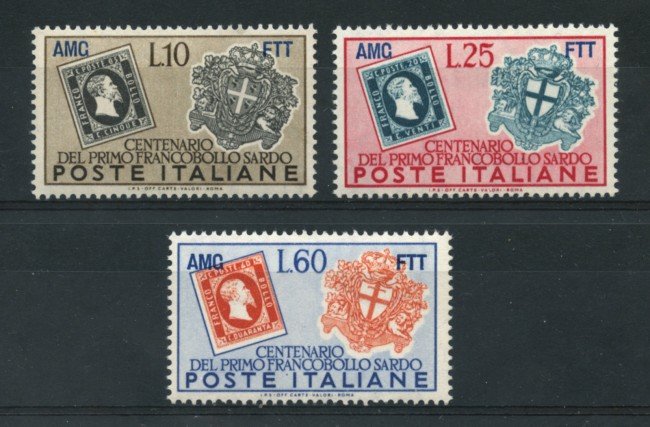 1951 - LOTTO/17977 - TRIESTE A - FRANCOBOLLI DI SARDEGNA 3v. - NUOVI
