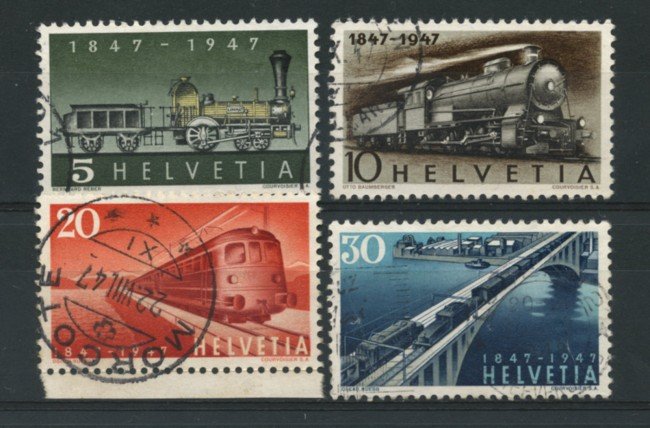 1947 - LOTTO/15258 - SVIZZERA - CENTENARIO FERROVIE 4v. - USATI