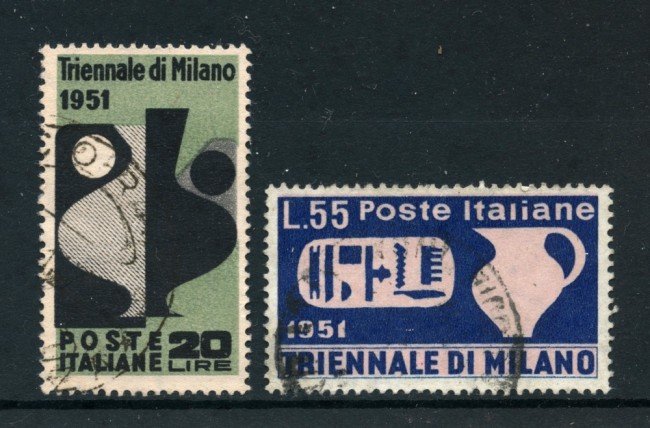 1951 - REPUBBLICA - TRIENNALE DI MILANO 2v. - USATI - LOTTO/25269