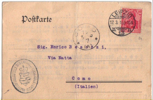 1915 - LOTTO/17360 - GERMANIA REICH - CARTOLINA COMMERCIALE  PER L'ITALIA