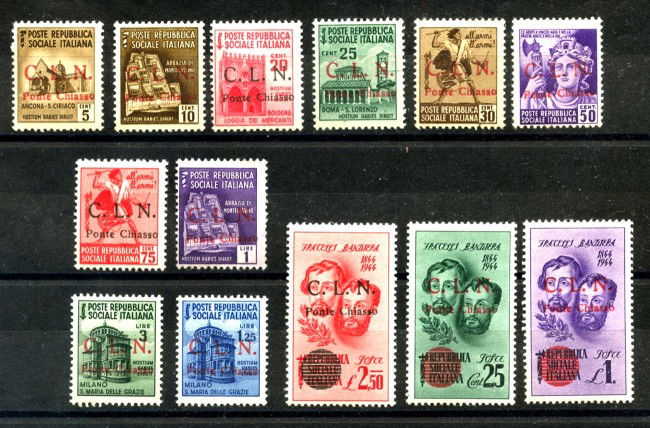 1945 - EMISSIONE C.L.N. - LOTTO/38140 - PONTE CHIASSO 13v. - NUOVI