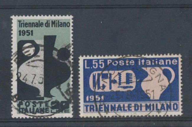 1951 - LOTTO/6149UB - REPUBBLICA - TRIENNALE DI MILANO 2v. USATI