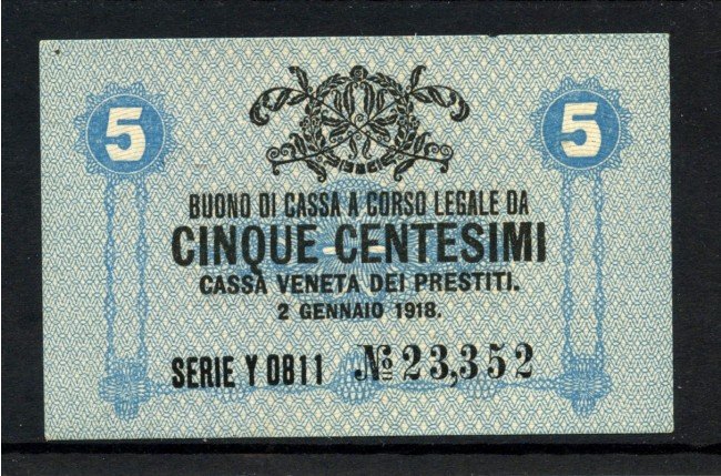 1918 - CASSA VENETA PRESTITI - LOTTO/38450 - 5 CENTESIMI