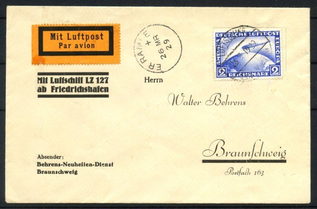 1929 - GERMANIA - LOTTO/42333 - VOLO ZEPPELIN IN PALESTINA