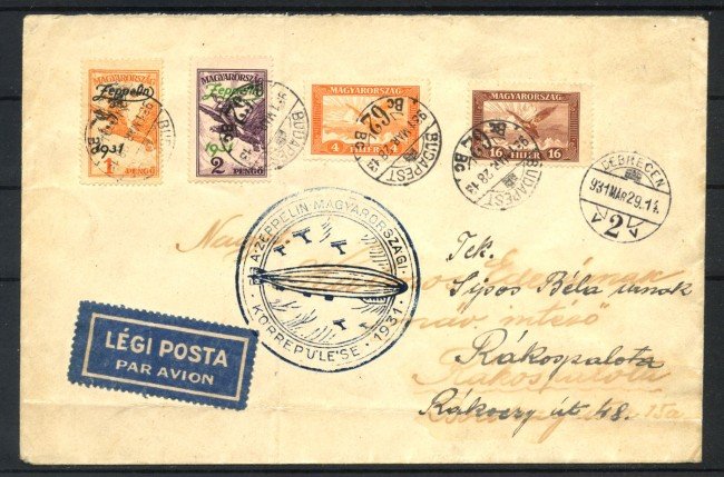 1931 - UNGHERIA - LOTTO/42341 - VOLO ZEPPELIN VIAGGIO IN UNGHERIA